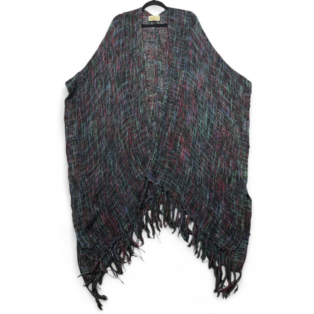 Vintage Laise Adzer Kimono Poncho Shawl One Size Lagenlook Artsy